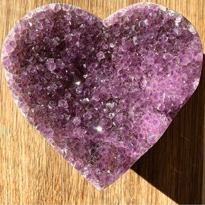 Crystal Carved Amethyst Heart, 5”